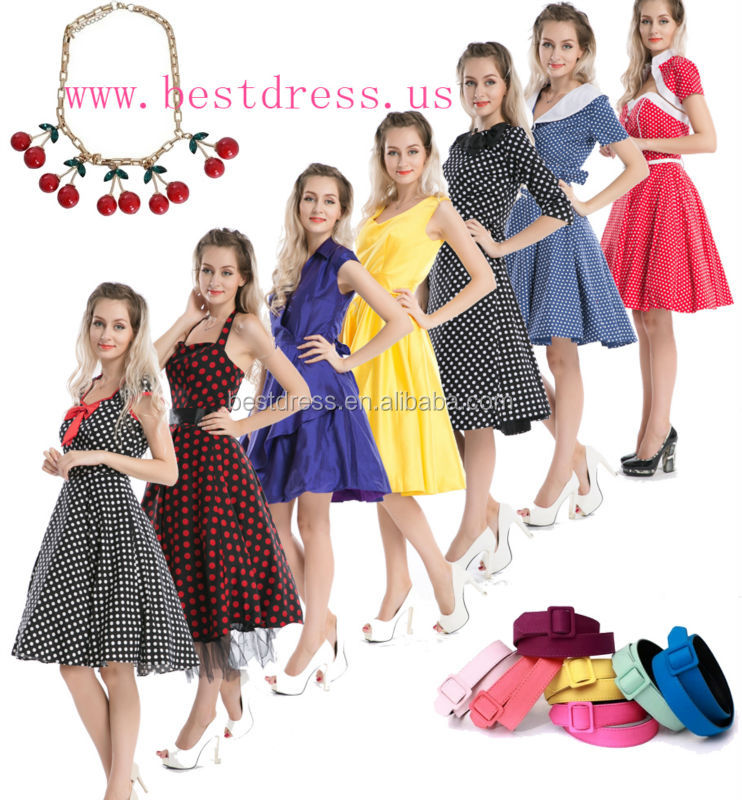 2014 bestdress ヴィンテージレトロ 40's ロカビリー スイング jive dress キュー ティー女の子ミニ チェリー プリント安い ヴィンテージドレス仕入れ・メーカー・工場