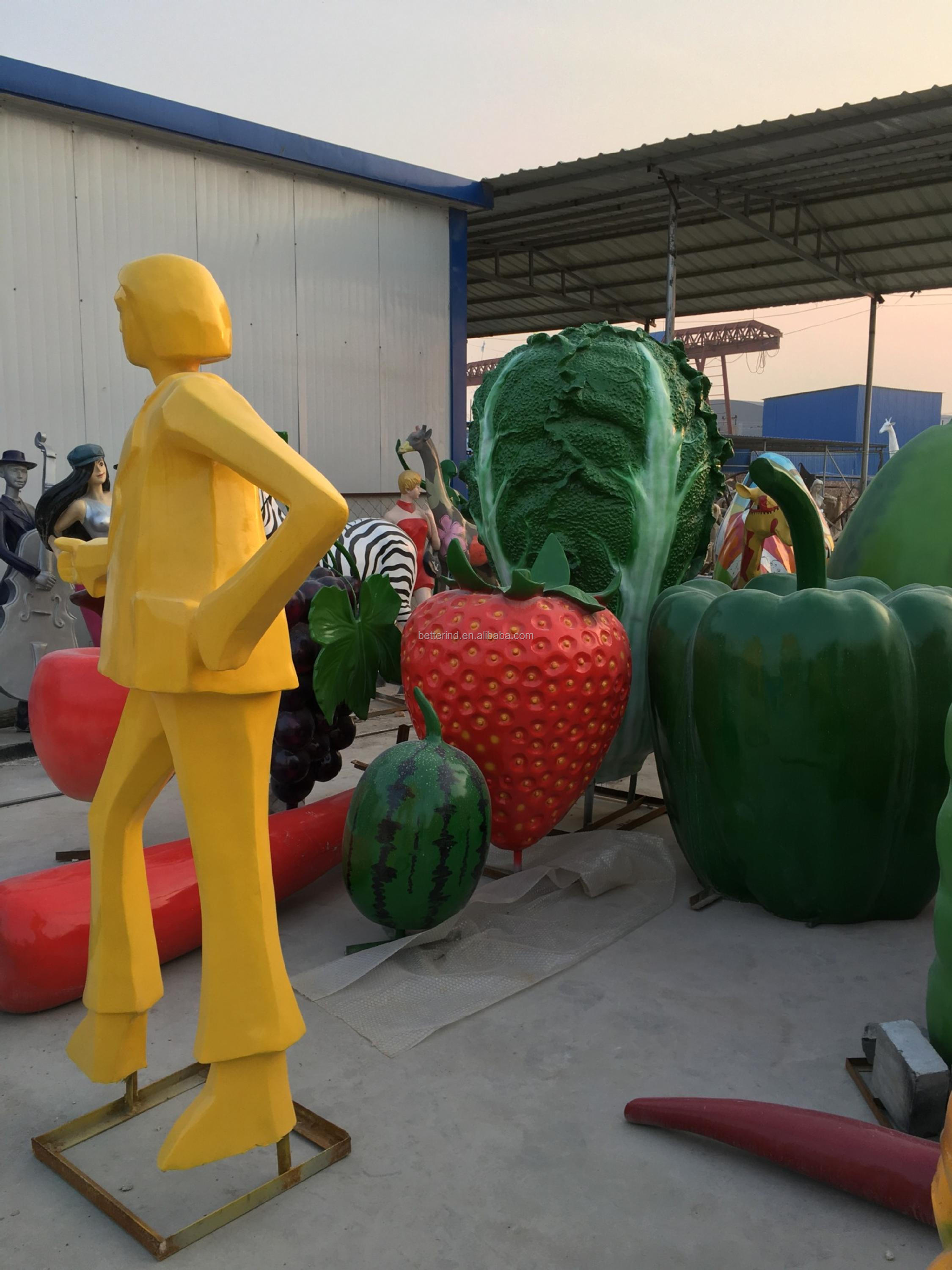 Custom Fiberglass Fruit Sculptures/fiberglass Giant Pineapple Sculpture