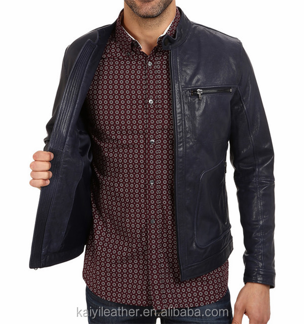 男性用青本物の革のジャケット、 ファッションボンバーjaket仕入れ・メーカー・工場