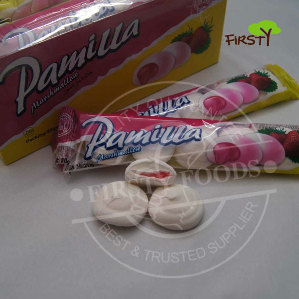 marshmallow with jam filling