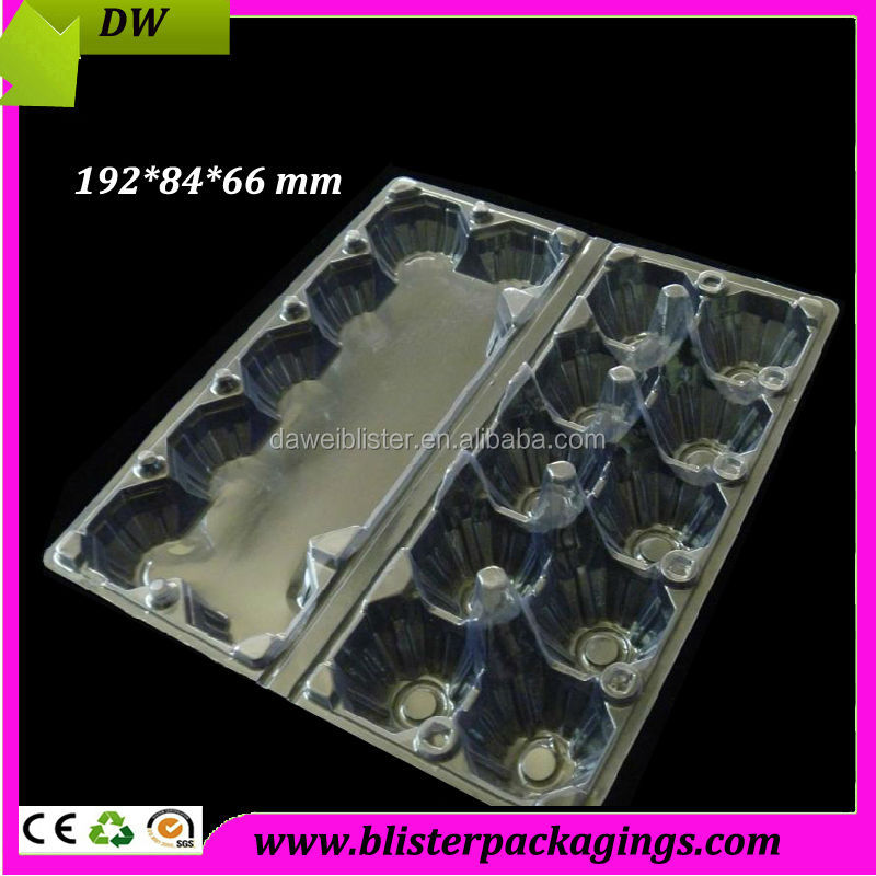 12 pieces of egg container 194*105*60mm pet egg blister packaging tray