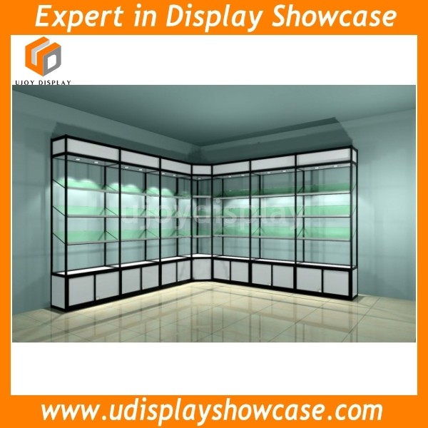 Wall Mount Glass Display Cabinet Corner Showcase High Cabinets