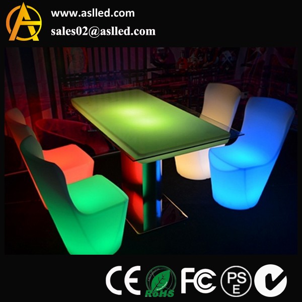 レストラン16色led照明リモコン付椅子とテーブル仕入れ・メーカー・工場