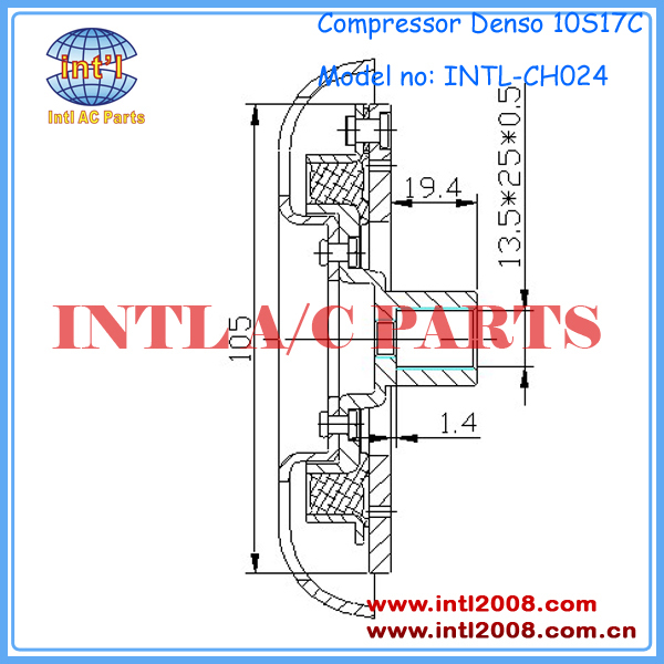 Denso 10s17c 10s17 Ac Compressor Clutch Hub /drive Plate Pulley Disc ...