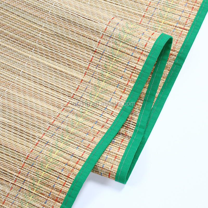 Low Price Summer Sleeping Mat Straw Rug With Binding Roll Up Sleeping