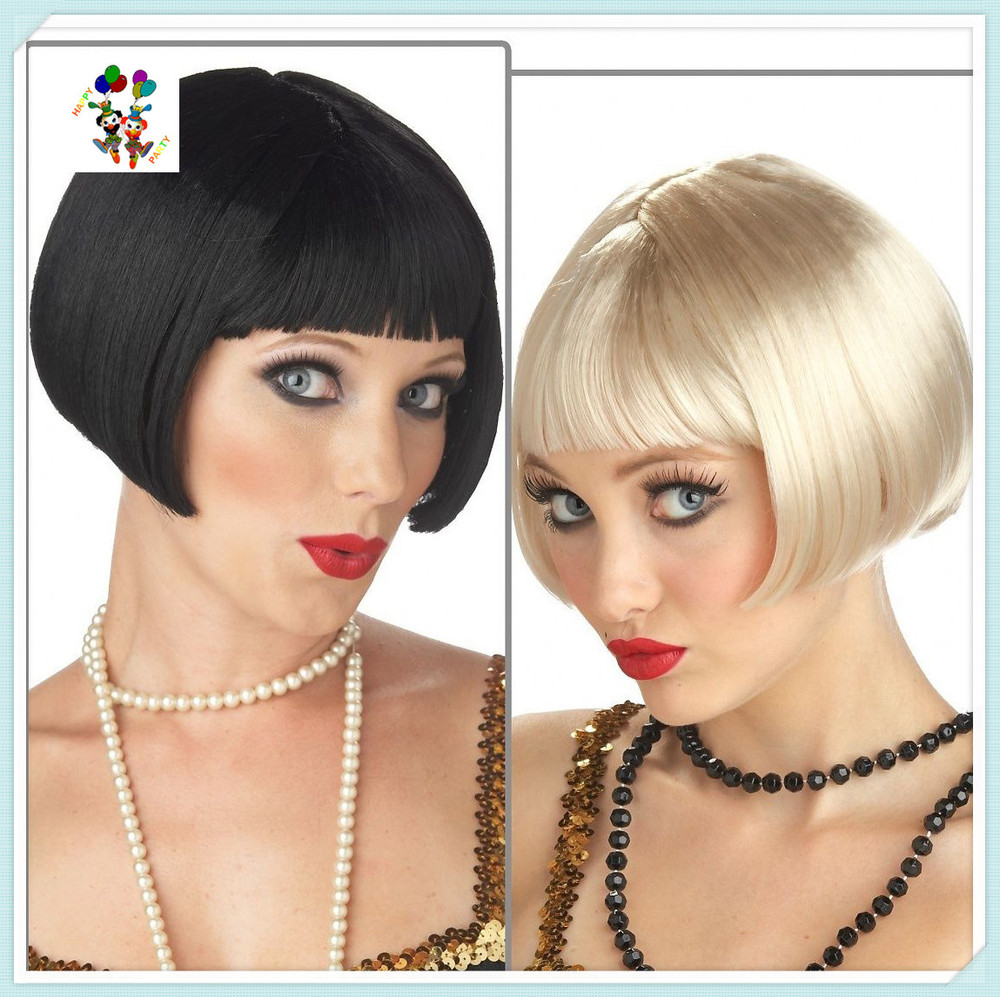 Adult Womens Sexy Roaring 20s Flirty Flapper Costume Party Wigs