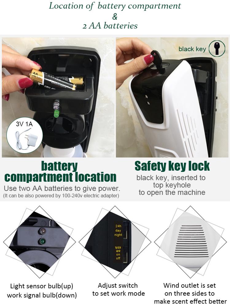 Automatic Electric Fan Air Freshener Dispenser Wall Hanging Plastic