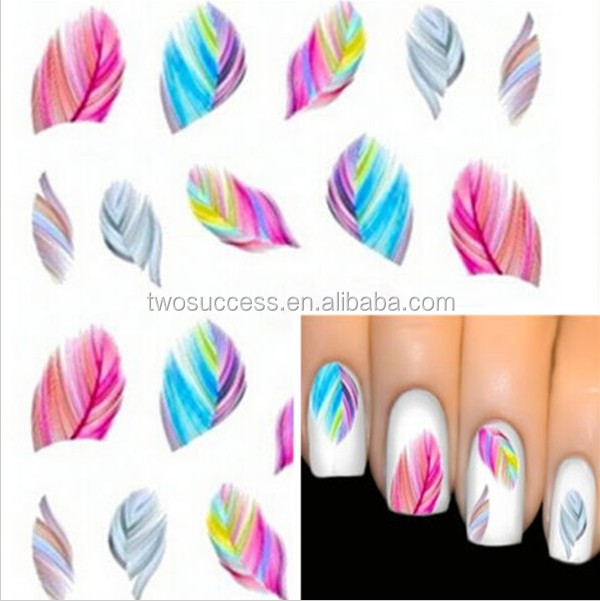 new feather nail sticker (8)