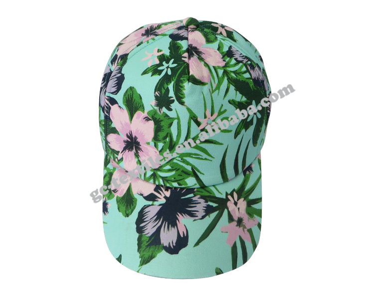 ファッション2015& 人気の花と葉押印5パネルキャップ仕入れ・メーカー・工場