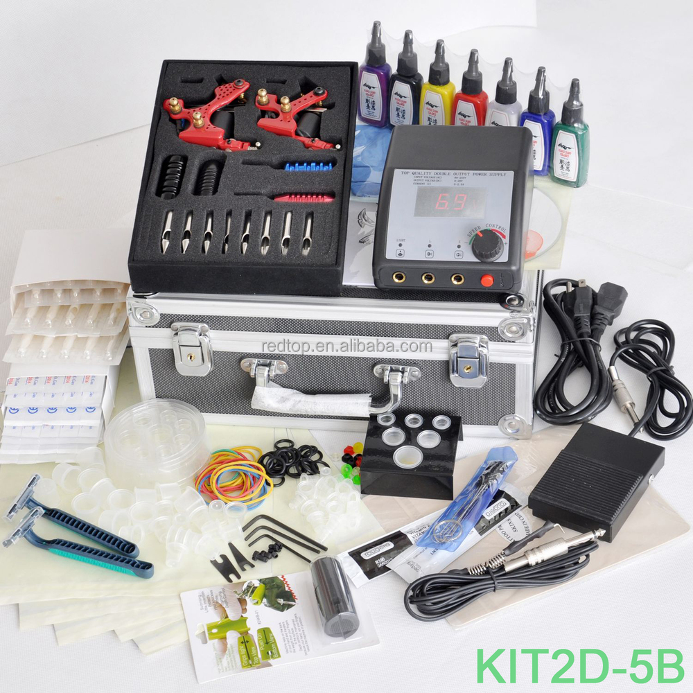 プロのタトゥーキット2014年2銃のロータリータトゥーマシンタトゥーピアスキットキット問屋・仕入れ・卸・卸売り