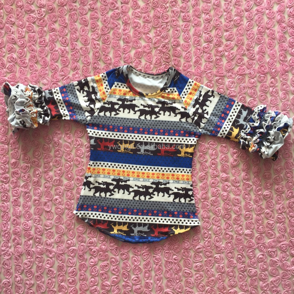 新しい到着赤ちゃん三四半期スリーブ異なるデザイン人気秋シャツ仕入れ・メーカー・工場