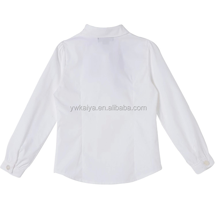 白純粋な綿の長袖学生学校用シャツ問屋・仕入れ・卸・卸売り