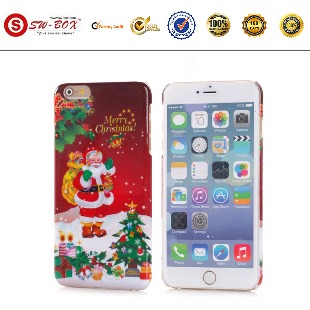 印刷されたサンタクロース、 クリスマスツリー、 クリスマスのギフトのためのハードケースi phone65.5インチプラス問屋・仕入れ・卸・卸売り