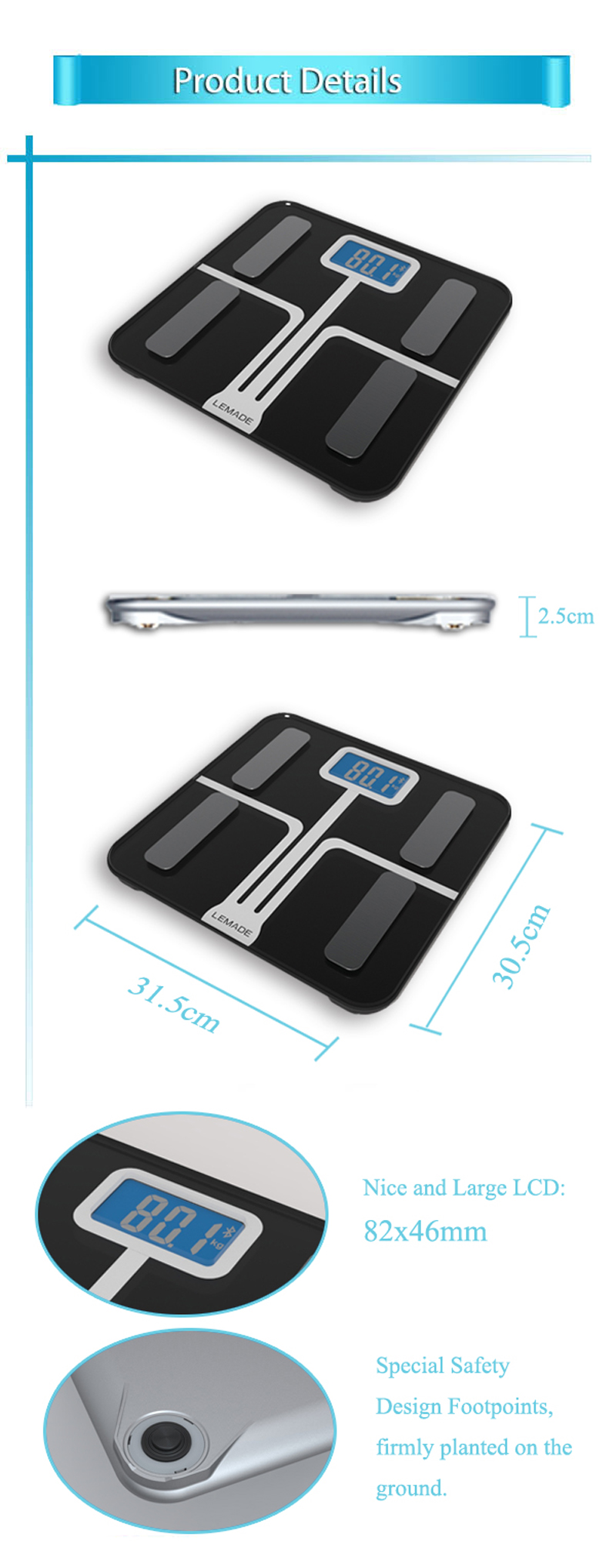 日当たりの良い電子デジタルワイヤレスbluetooth180キログラムbmi脂肪計ボディの重量を量る仕入れ・メーカー・工場