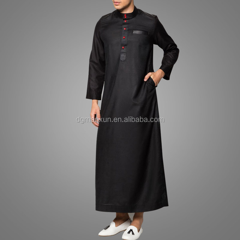 Modern Fashion Simple Arab Muslim Men Daffah Thobe (4).jpg