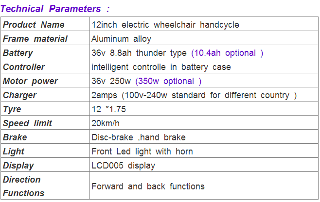 electric handbike wheelchair