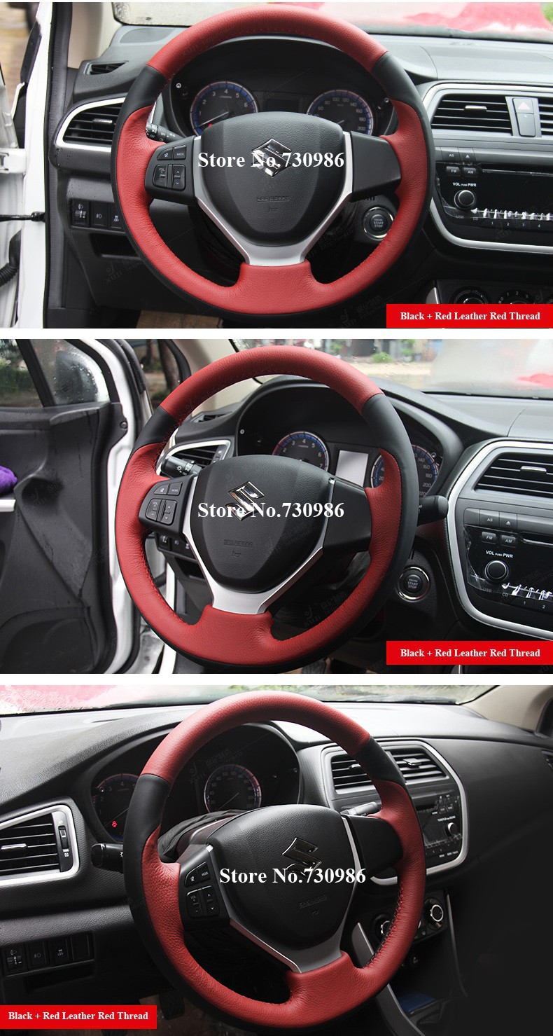 for Suzuki CELERIO S-CROSS SX4 Leather Steering Cover