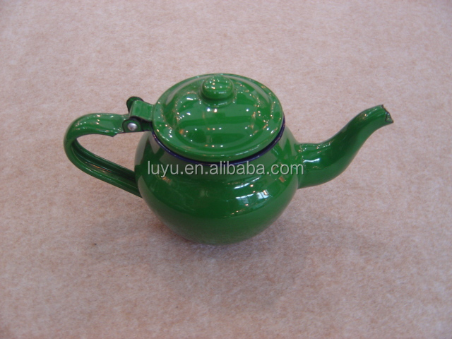 Promotion Decorative Cute Tea Pot Enamel Small Round Tea Kettle