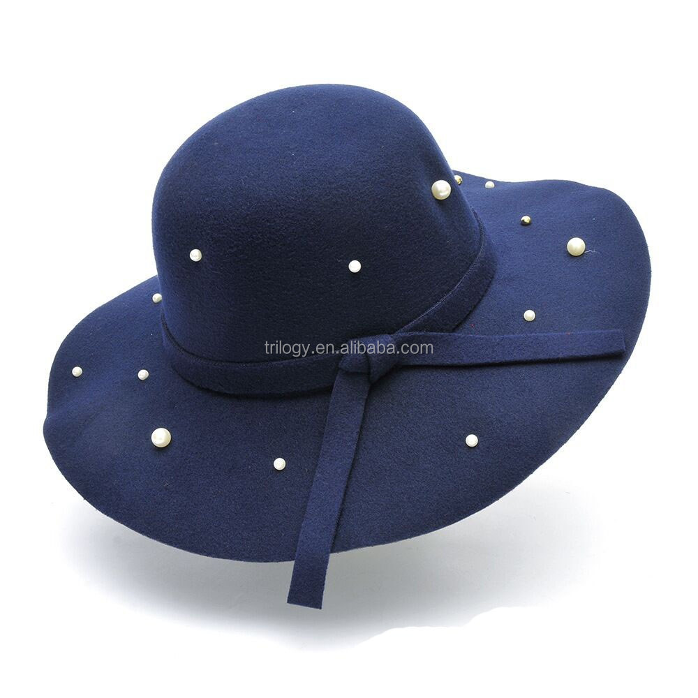 high quality wool felt women hat/ wide brim wool