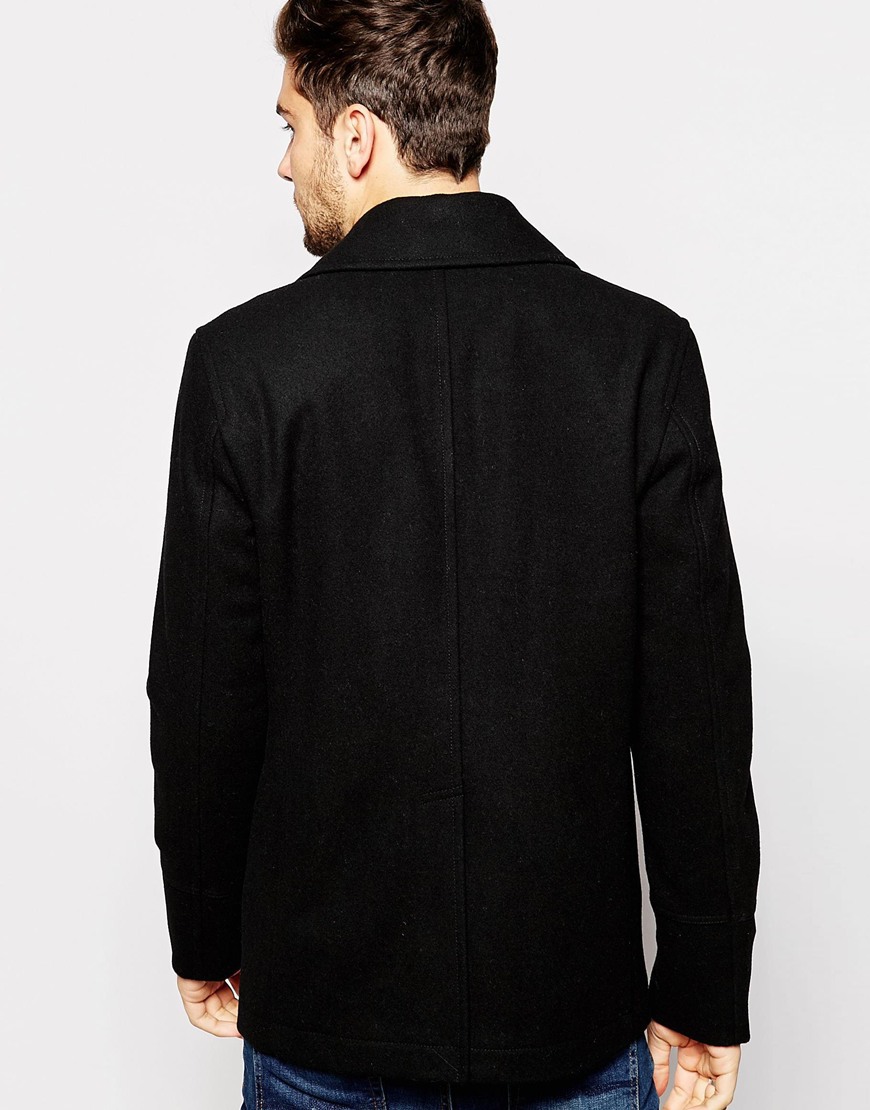 メンズ黒ウールpeacoat仕入れ・メーカー・工場