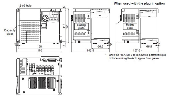 FR-E720-3.7K dimensions