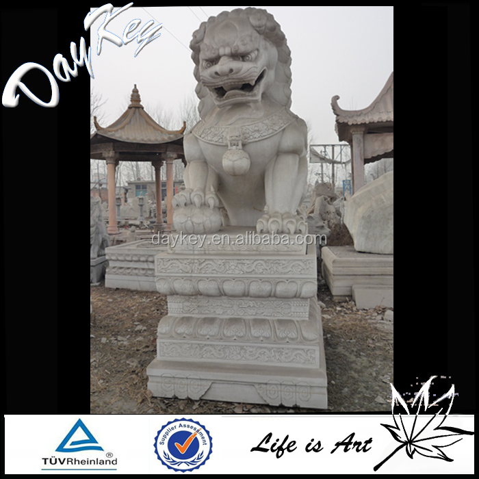 屋内の石獅子像、 白い大理石の石獅子の彫刻問屋・仕入れ・卸・卸売り