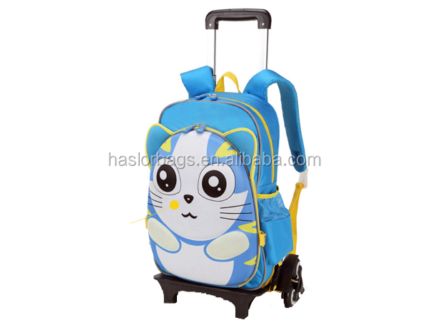 Factory New Design Cartoon Kids Trolley School Bag
