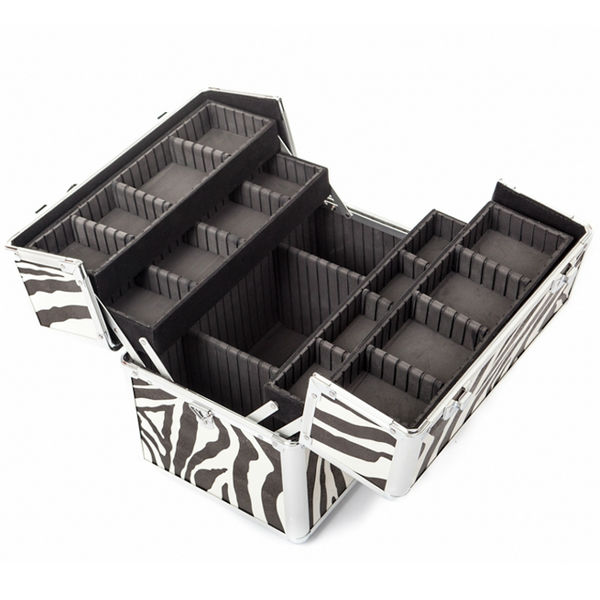 Classic Metal Zebra Makeup Train Beauty Case Box - China beauty case ...