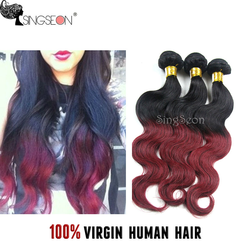 Factory low price Top quality Virgin red wine color hair