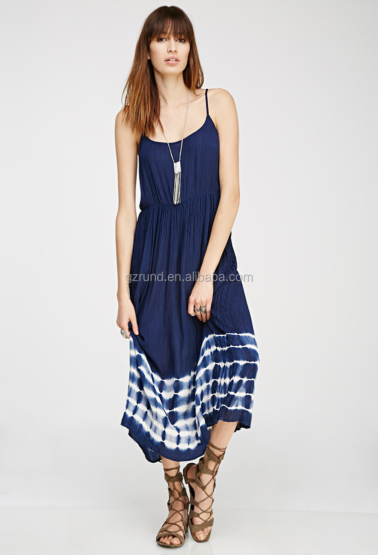 Guangzhou manufactured 2015 print tie dye adjustable spaghetti strap ...