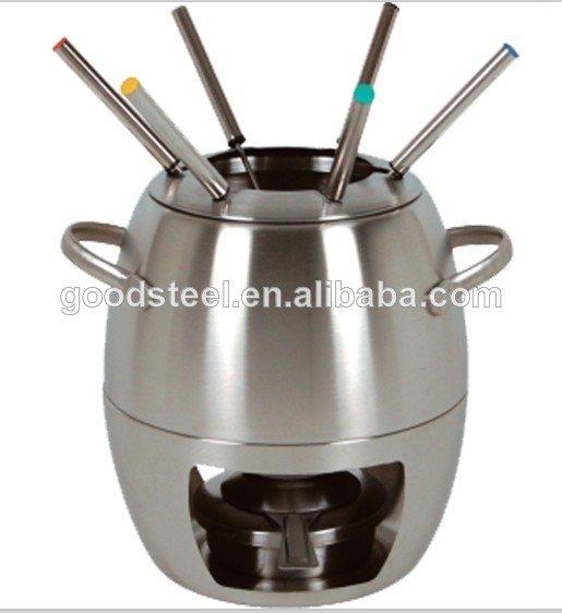 Classical high quality stainless steel fondue set