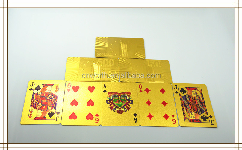 金メッキポーカーカードxkd3ユーロ500デザインビジネスや昇進のギフト問屋・仕入れ・卸・卸売り