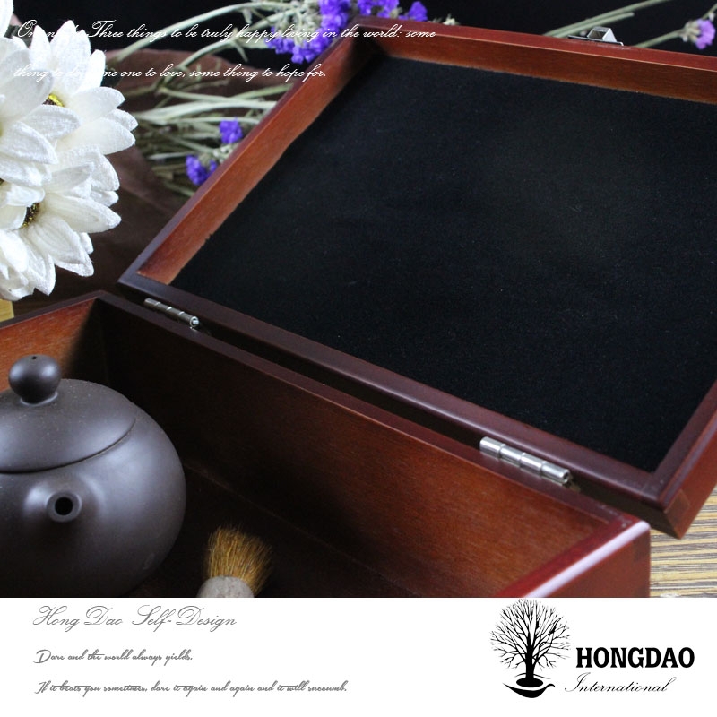 HONGDAO natural unfinished wood craft hinged box