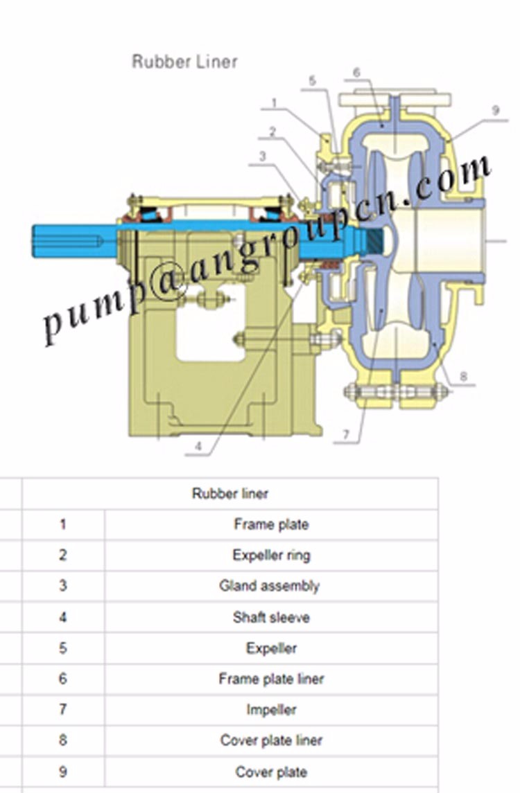 The AMR type of centrifgual rubber lined slurry pump Structure.jpg