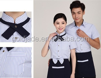 Oemホテルクリーニングサービス制服、 ホテルのウェイトレスの制服ハコショップ制服レストランウェイター均一仕入れ・メーカー・工場