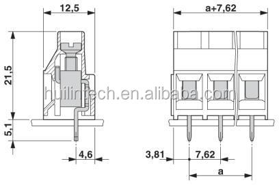 7.62mm高- パワースクリュー630v32a端子台仕入れ・メーカー・工場