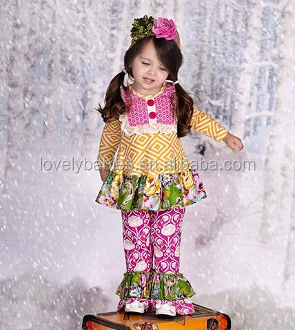 ファッションキッズ2014年衣類の幼児の衣類のセット女の子ブティッククリスマス衣装2個フリル付き赤ちゃんの衣装の子供服仕入れ・メーカー・工場