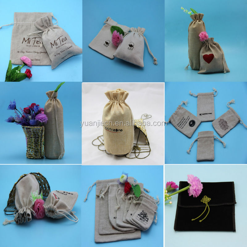 Fancy small drawstring jute tea bag