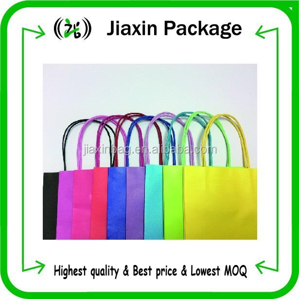 stock! bags  in printed kraft shopping kraft paper Customized bags shopping logo paper