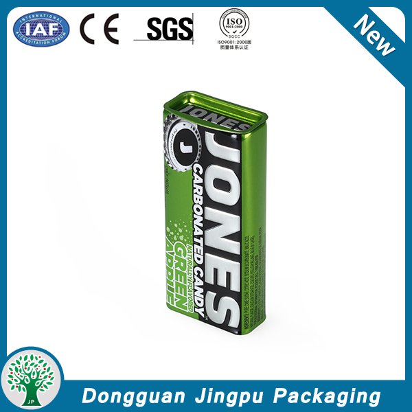 Small rectangle sliding chewing gum tin box