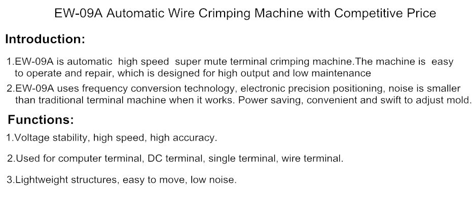 熱い販売の自動電線圧着機ew-09a競争力のある価格で仕入れ・メーカー・工場