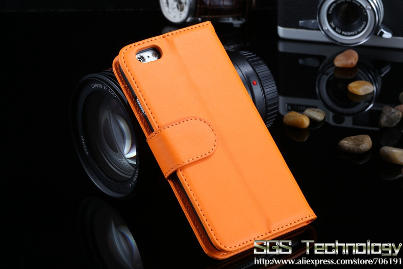 Top Quality Leather Case For Apple Iphone 6 4.7'' Wallet Stand Photo Card Holder Mobile Phone
