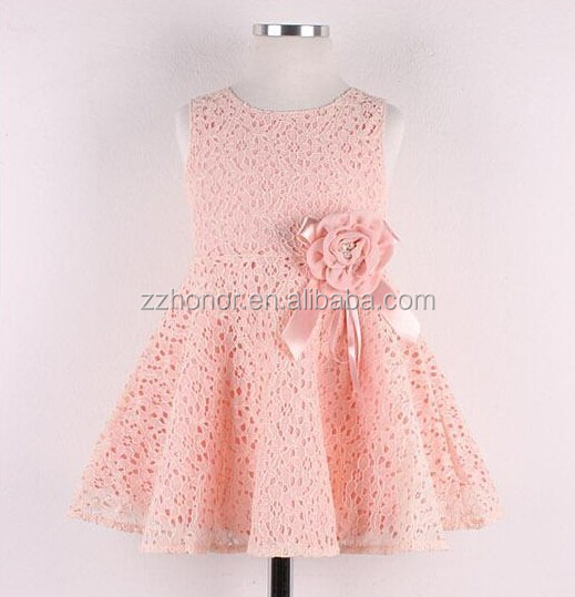 女の子のためのパーティーのサマードレス、 優美なピンクのレースのスカート、 ファッション子供のための服仕入れ・メーカー・工場