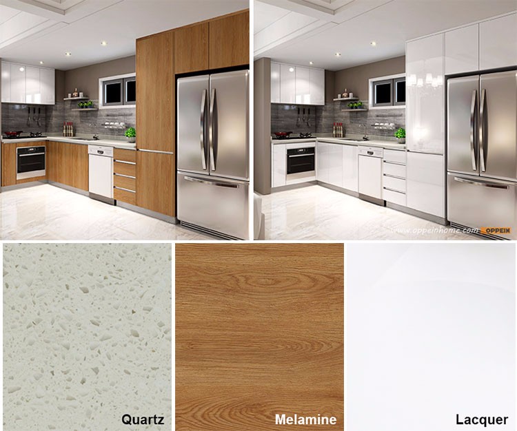 Wit hoogglans lak l vorm modulaire kleine keuken unit kast ...