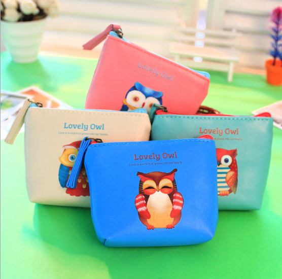 2014 New Korea Style Canvas Square Cute Cartoon Purse / Coin Bag /