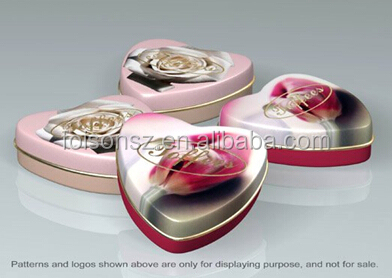 gorgeous attractive printing heart shape for love candy tin box, chewing gum tin can