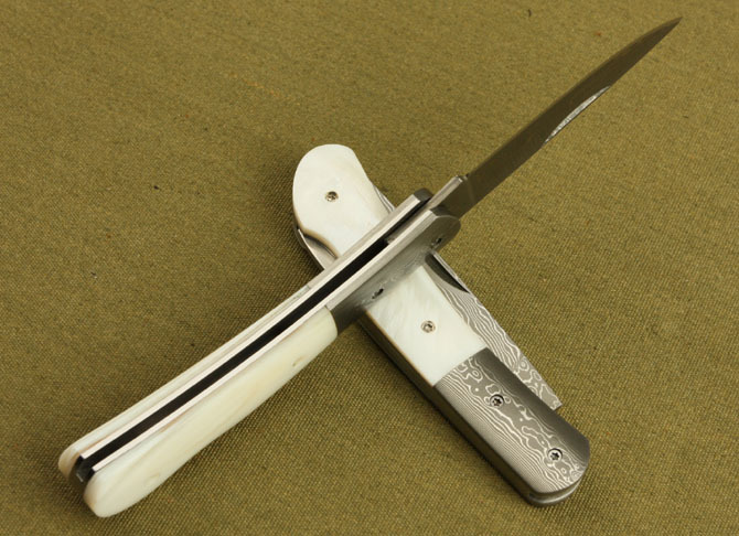 シェルハンドルダマスカス鋼ナイフ高品質良い4408ナイフ仕入れ・メーカー・工場