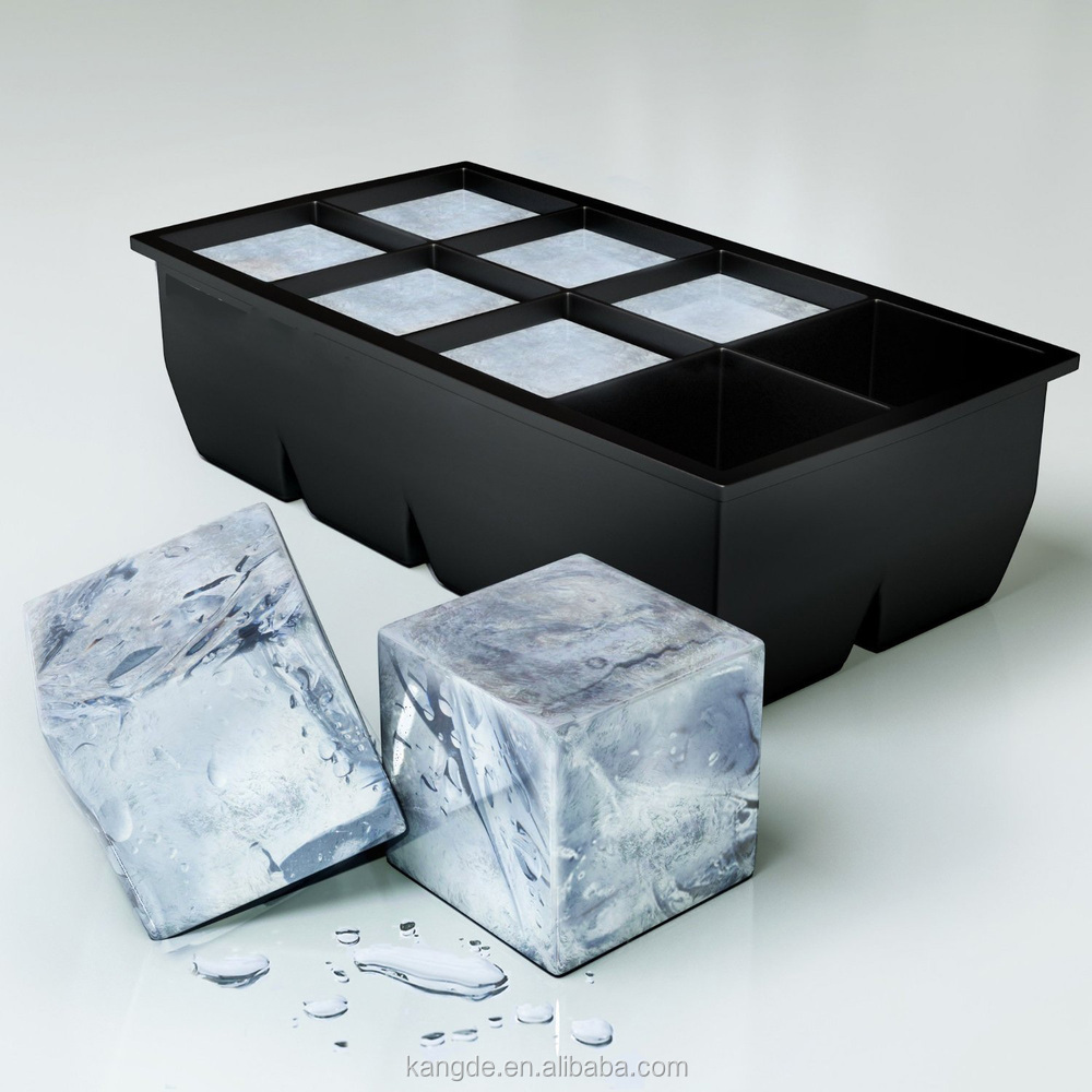 6/8 Cubes Ice Maker Ice Mold Large Size Ice Cube Square Tray Mold