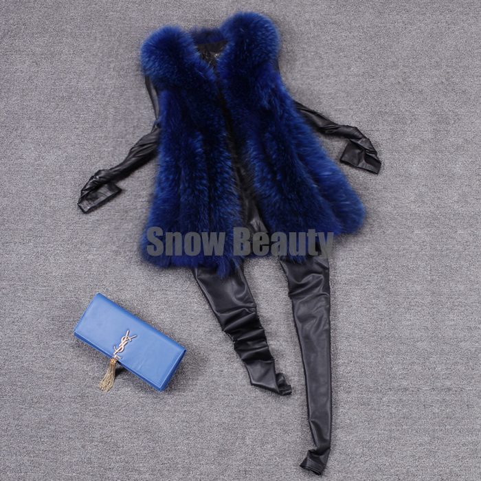 luxury raccoon fur vest middle long women (3).jpg