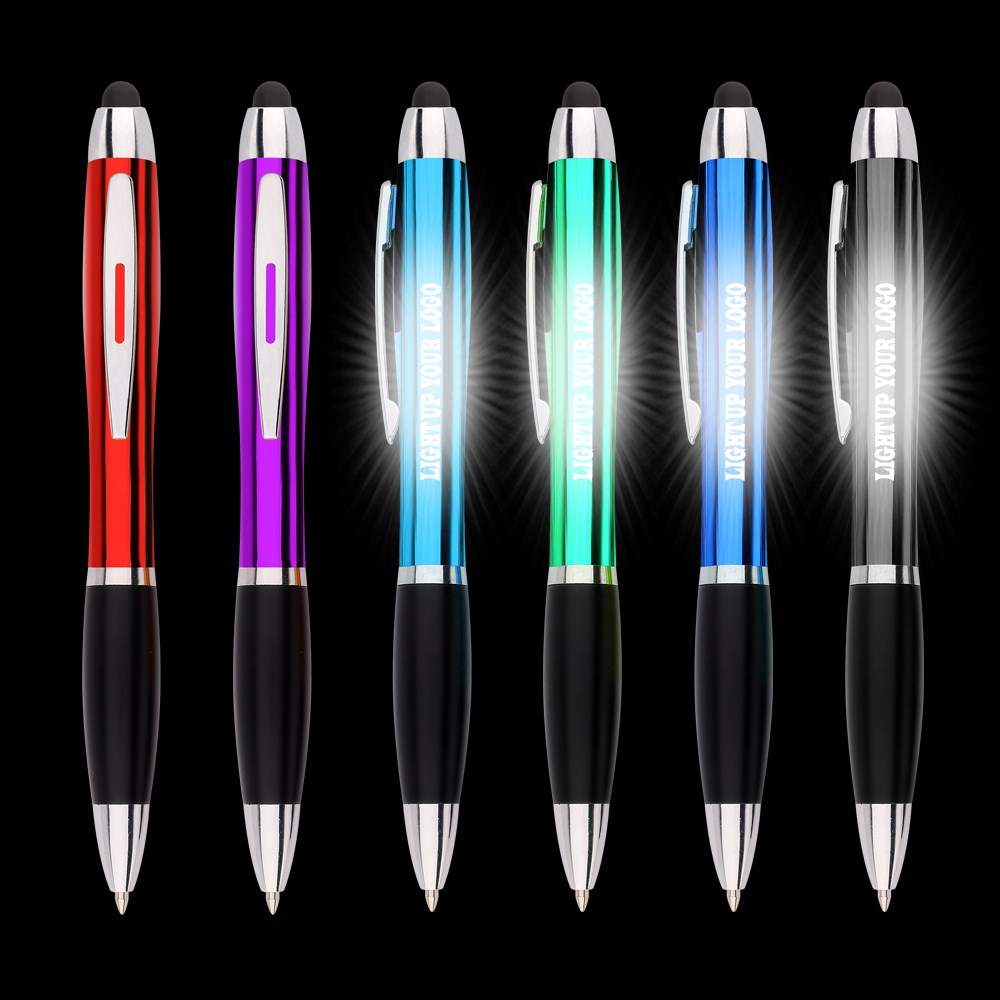 Alibaba New Promotional Gift Stylus And Led Light Pen With Light Up